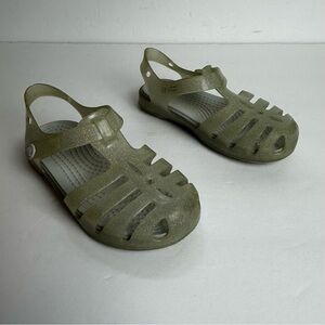 Crocs Jellies Sandals Children’s Size 9 Shoes White with Silver Glitter Summer